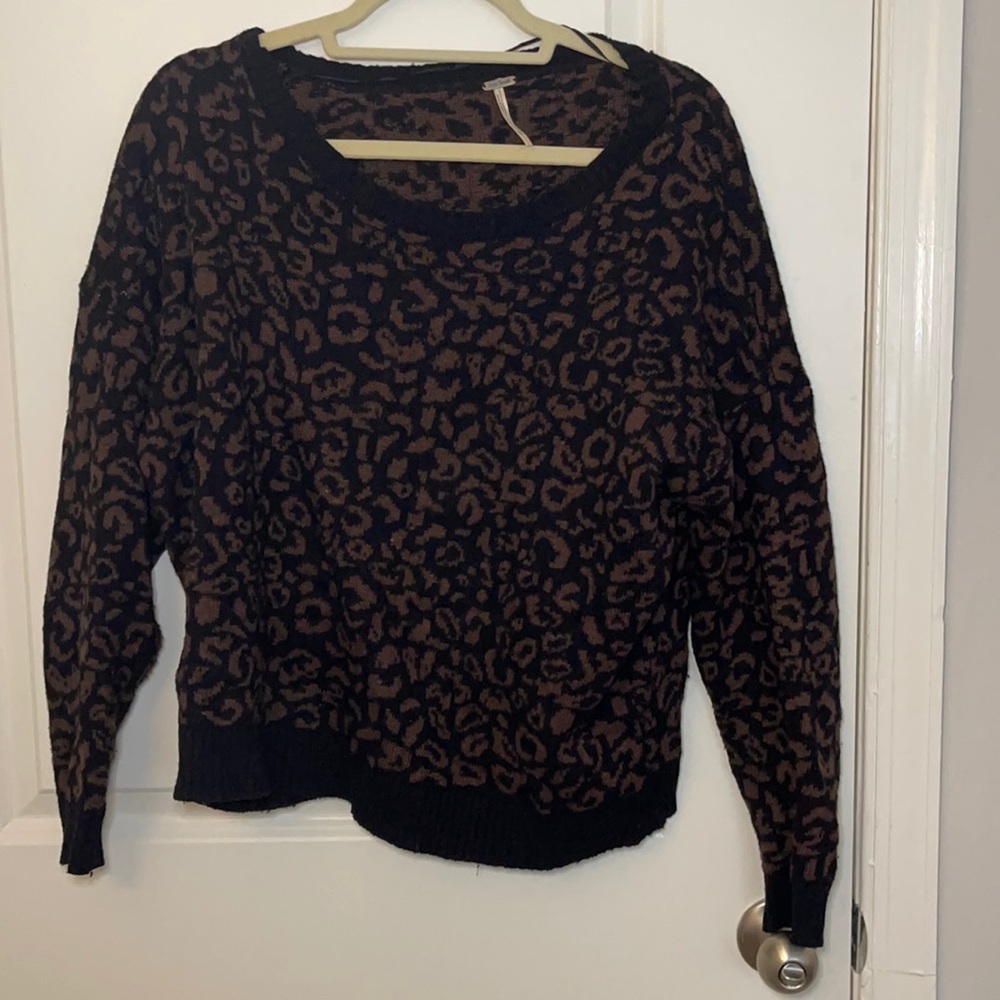 Free people cheetah sweater